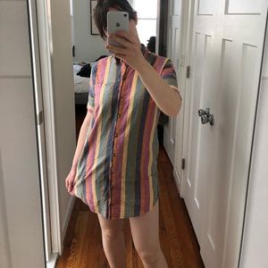 Madewell courier shirt dress in rainbow stripe